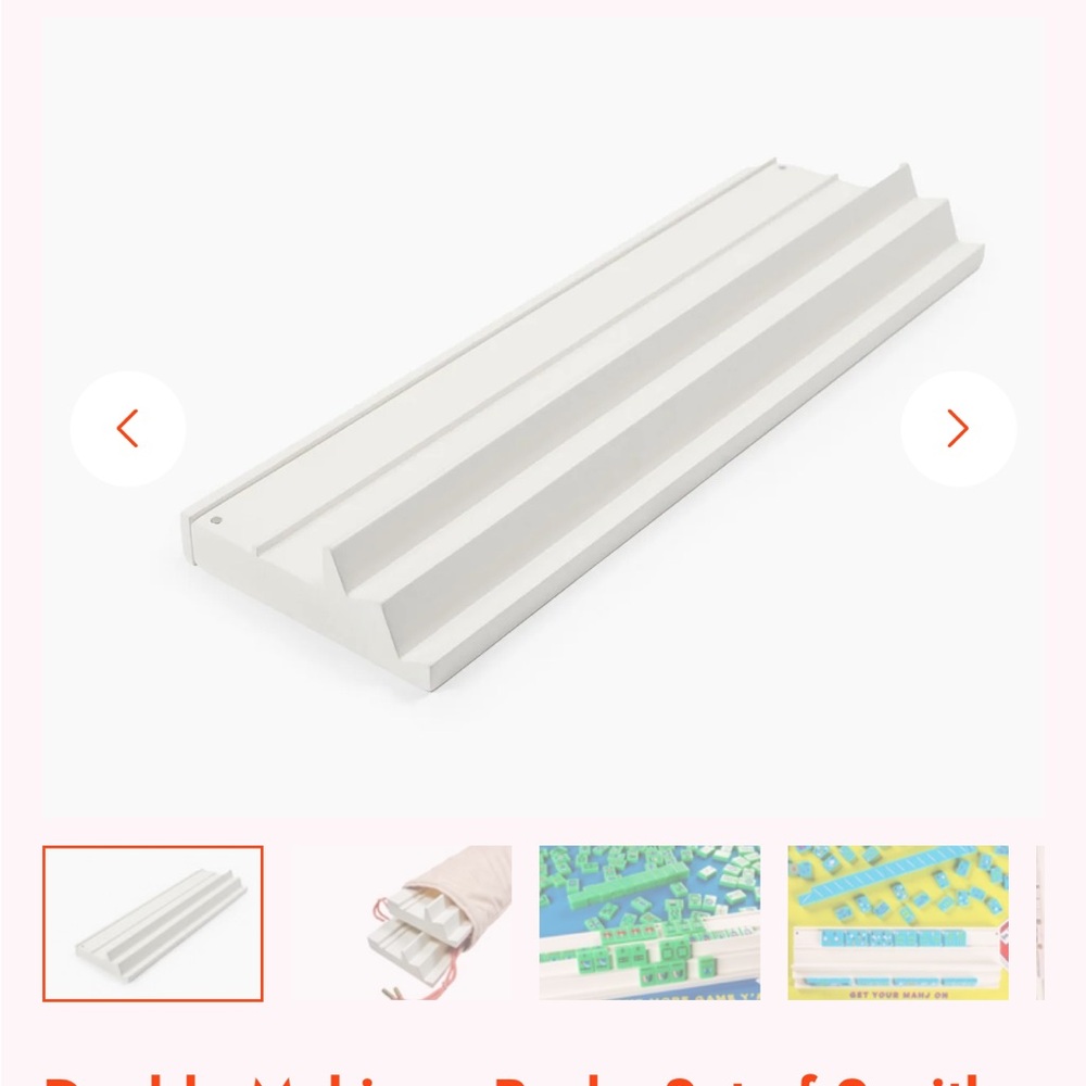 The Mahjong Line-Set of 2. Four racks/pushers in white - New in Box!